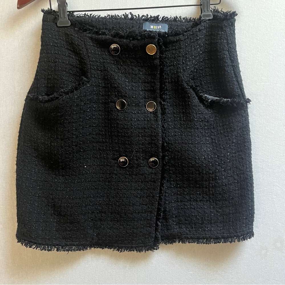 Maeve Tweed Front Button Mini Skirt Sz 8 - Picture 2 of 8